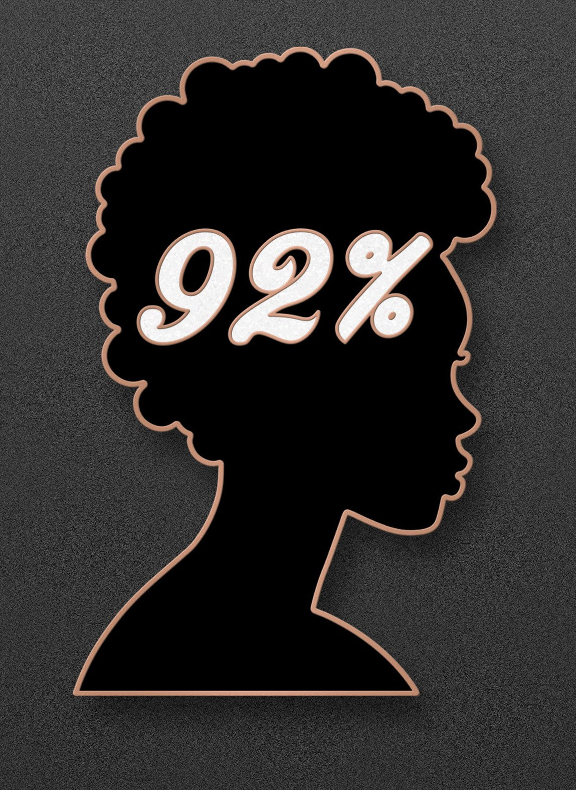 04- The 92% -Exclusive Design. Enamel Pin. White Glitter/Shiny Copper Metal Trim.