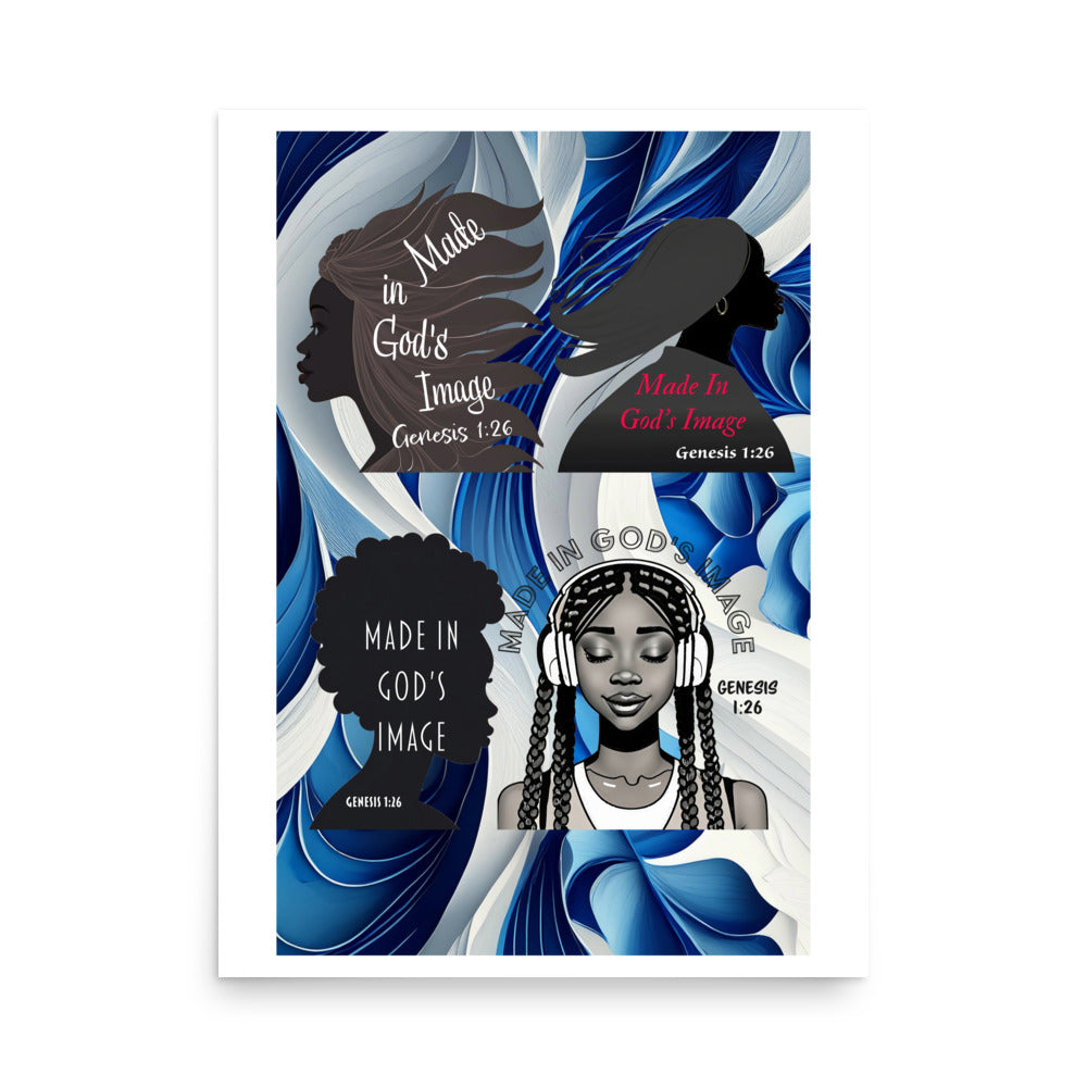 C104 - Poster - God-Sisters - Royal Blue & White Background