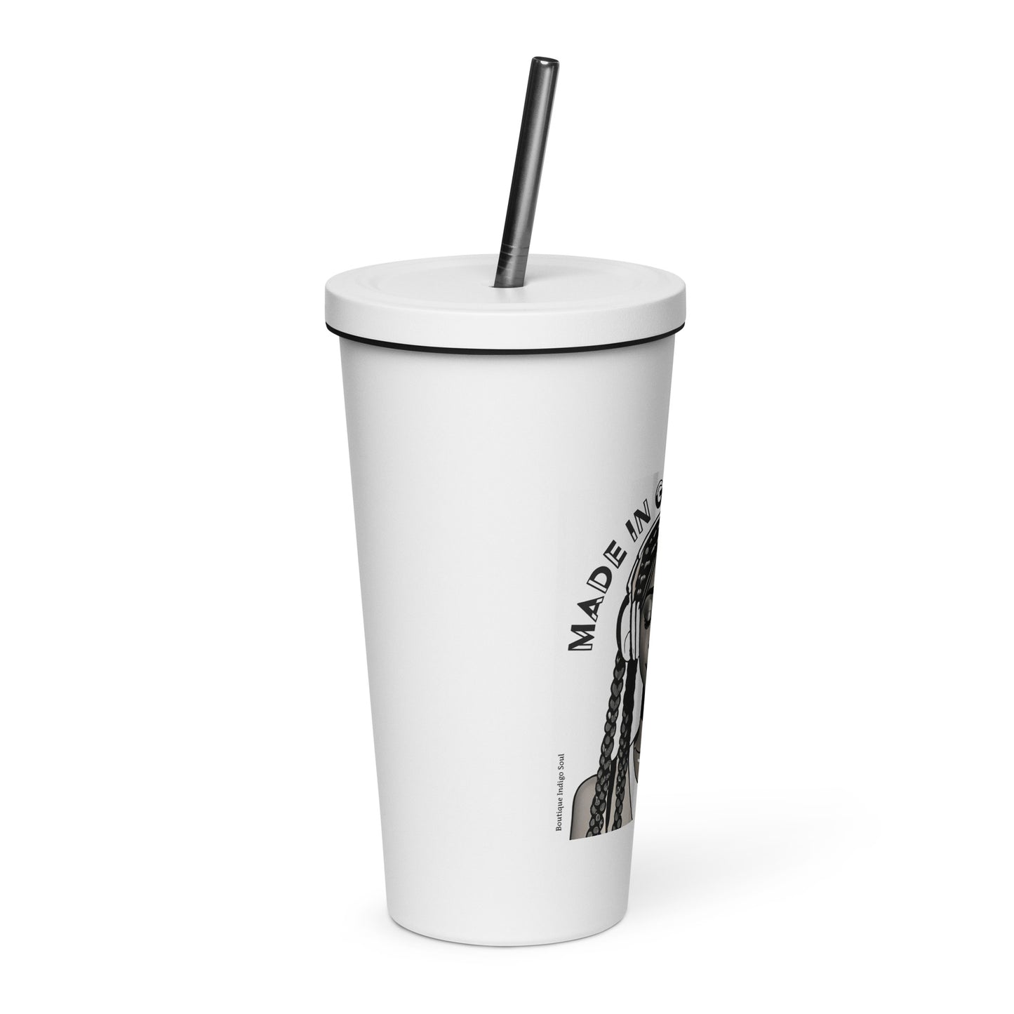 Melody - Insulated Tumbler With Straw - White Background - Multiple Colors