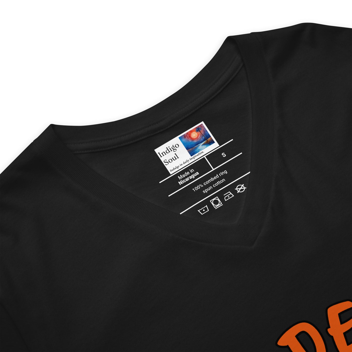 Imani - Women's Short Sleeve V-Neck T-Shirt - Black Only