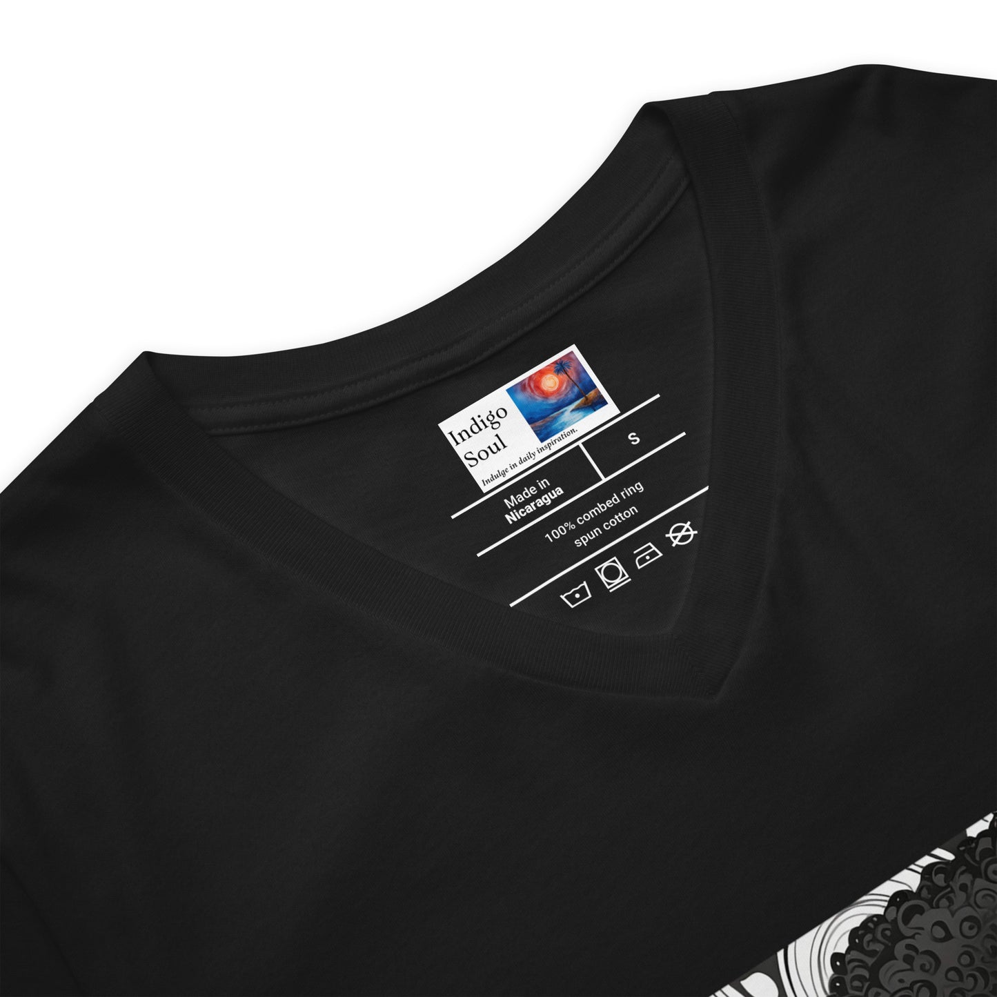 Nia - Women's Short Sleeve V-Neck T-Shirt - Black Only