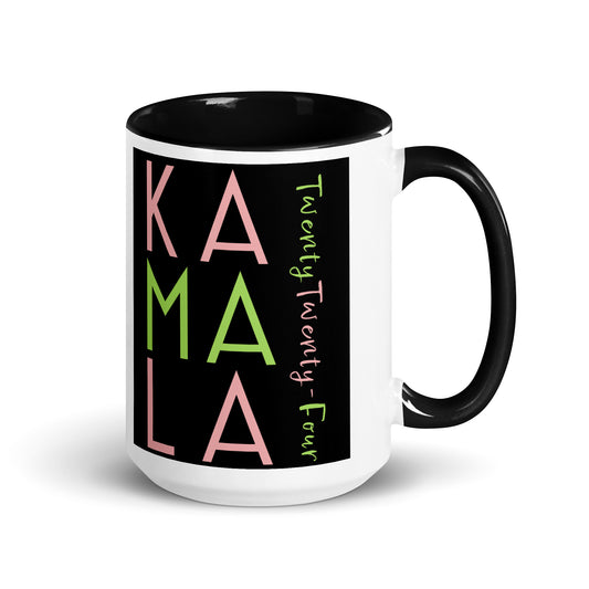 Z-A Limited-Edition Ceramic Mug – Celebrate History – Black Inside/Handle – Pink/Green Design - Shipping Included