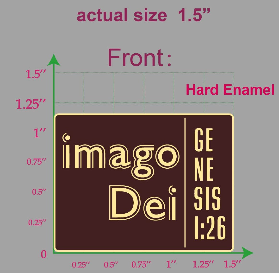 03-imago Dei. Exclusive Enamel Pin. Shiny Gold Metal – Raised Lettering.