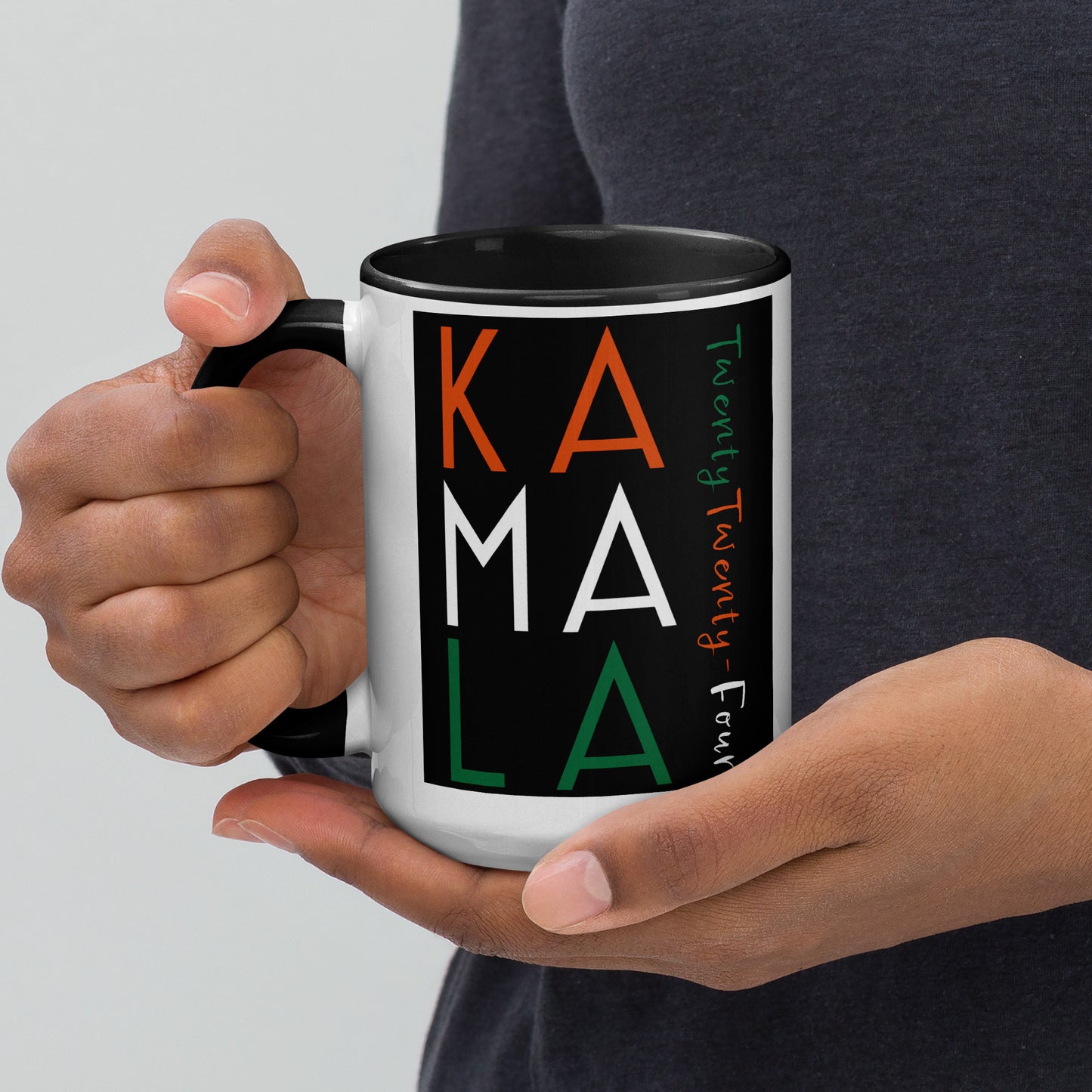 Z-A Limited-Edition Ceramic Mug – Celebrate History – Handles in Multiple Colors – Orange/White/Green Design - Shipping Included