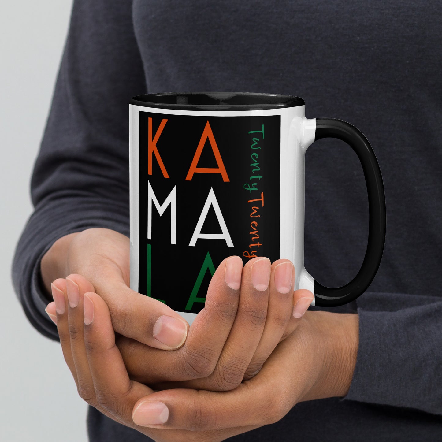 Z-A Limited-Edition Ceramic Mug – Celebrate History – Handles in Multiple Colors – Orange/White/Green Design - Shipping Included