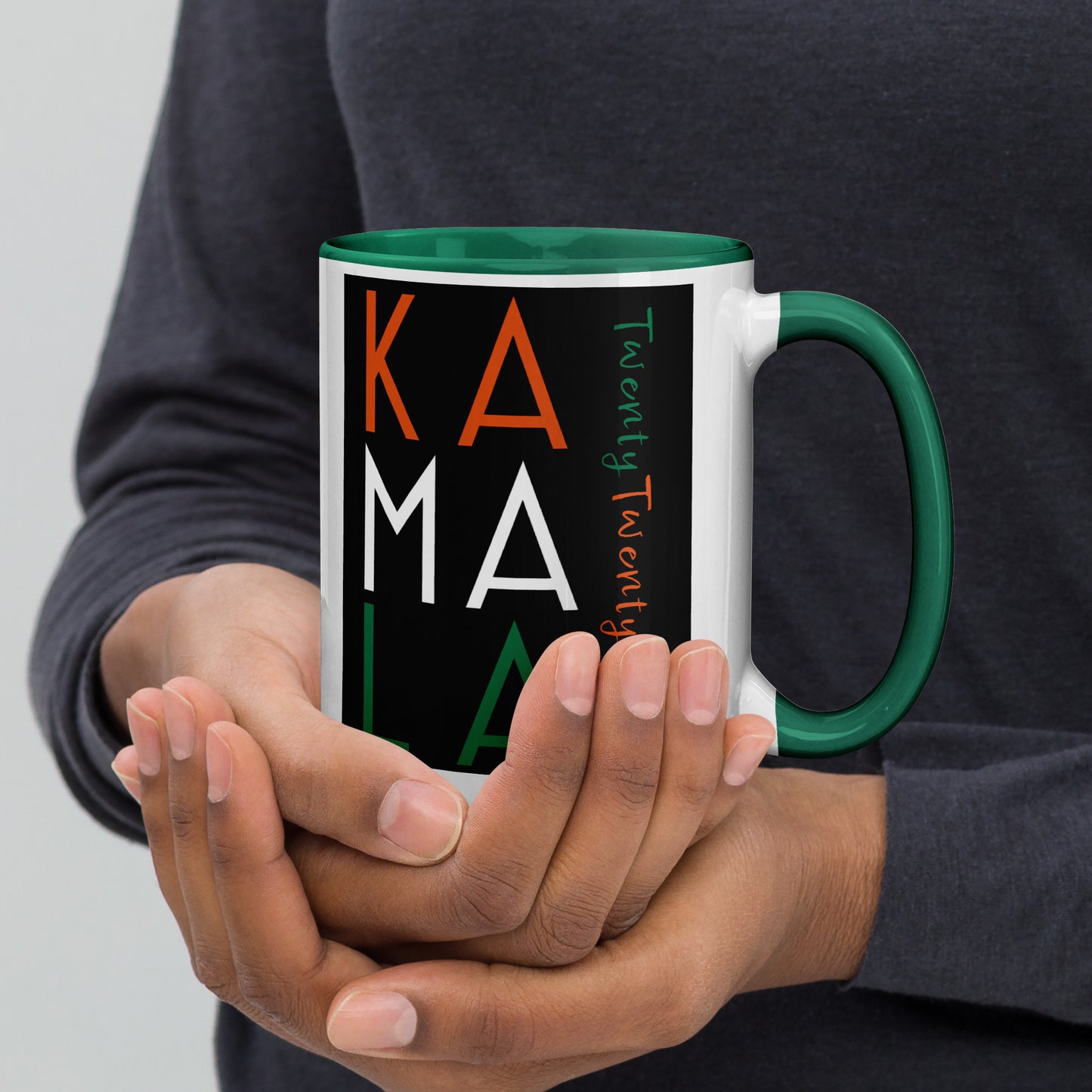 Z-A Limited-Edition Ceramic Mug – Celebrate History – Handles in Multiple Colors – Orange/White/Green Design - Shipping Included
